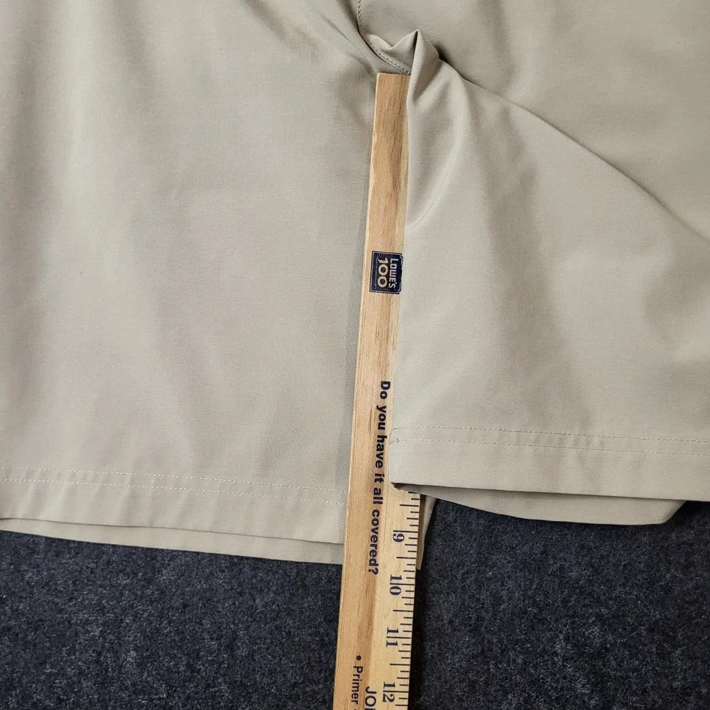 IZOD Saltwater Golf Shorts Mens 34 Khaki Tan Flat Front Performance Stretch 9in